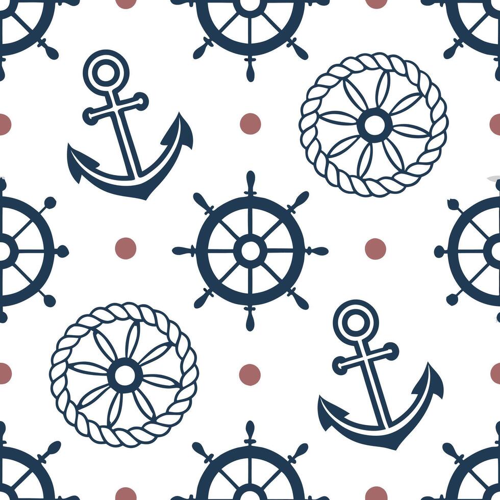 Nautical frame seamless tile pattern with maritime motifs and sea inspired elements concept as Maritime nautical frames create seamless tile patterns with sea inspired motifs addin Clean Pro vector