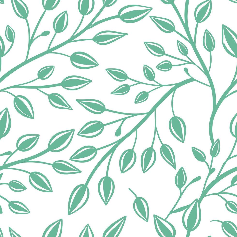New leaf growth seamless tile pattern with soft pastel greens symbolizing the fresh start of spring concept as Soft pastel green new leaf growth creates a seamless tile pattern rep Clean Pro vector