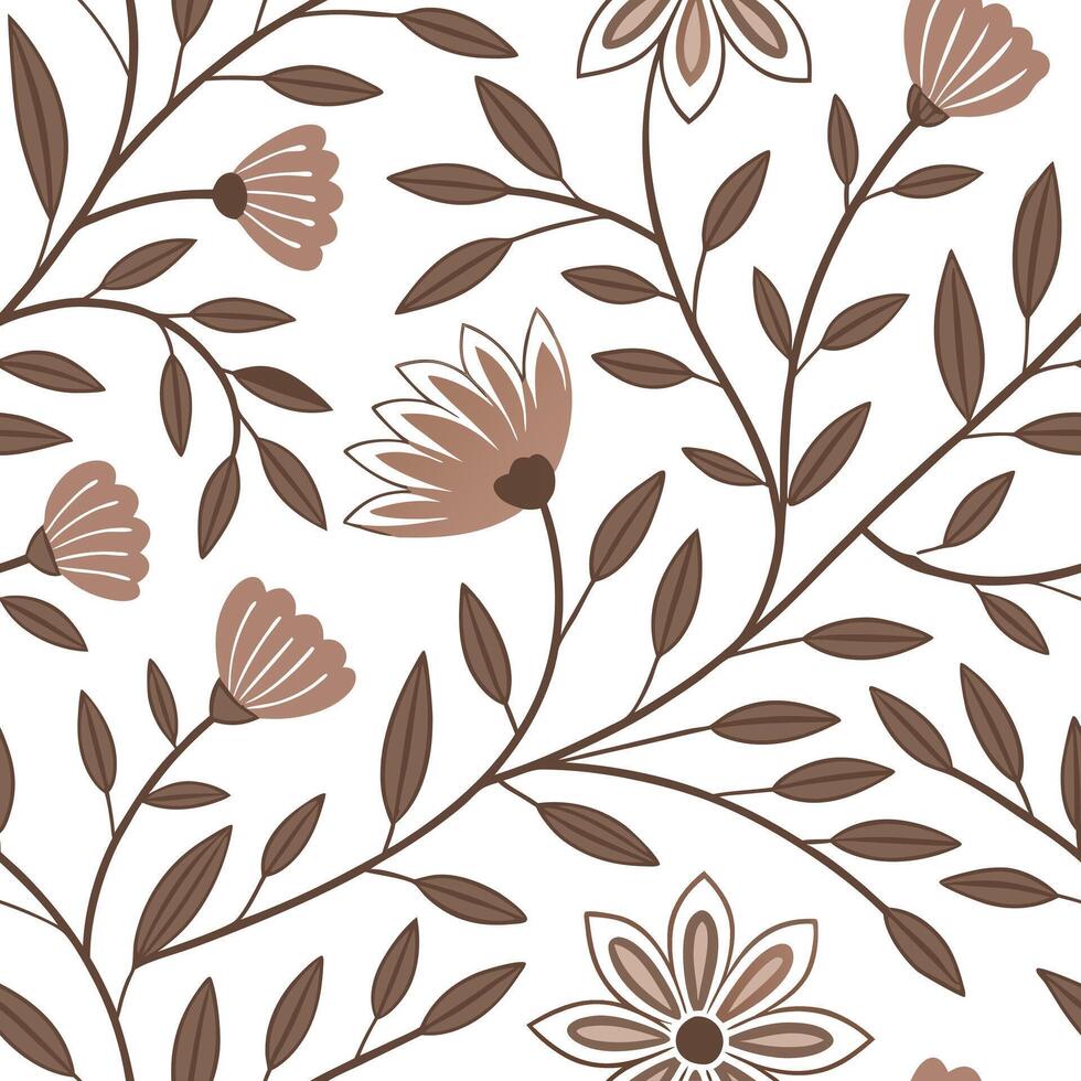 Organic botanical seamless tile pattern with freeform flower shapes and earthy hues for natural themed spaces concept as Freeform flower shapes with earthy hues create organic bota Clean Pro vector