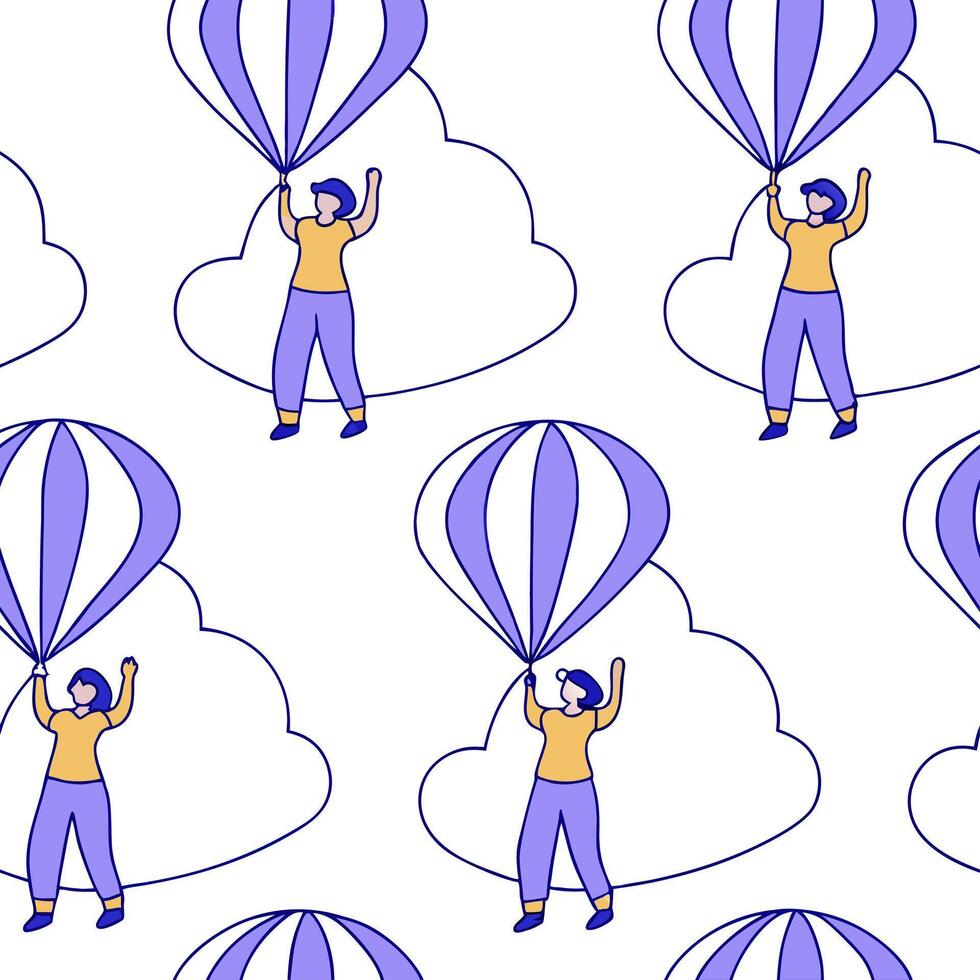 People with Floating Packing Slips and Joyful Faces concept as A group of people holding floating packing slips with joyful faces set against a dreamy background offering ample spa Clean Pro vector