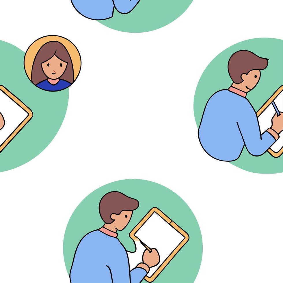 People with Watercolor Business Proposals and Tablets concept as A group of people presenting watercolor business proposals with tablets set against a dreamy background offering am Clean Pro 4 vector