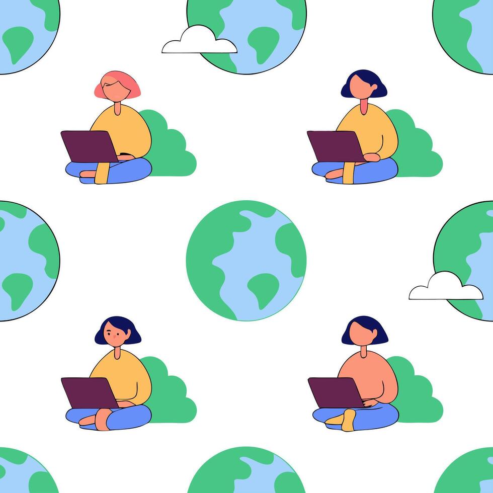 People with Watercolor Earth and Environmental Data concept as A group of people analyzing watercolor earth and environmental data set against a dreamy background offering ample sp Clean Pro 8 vector