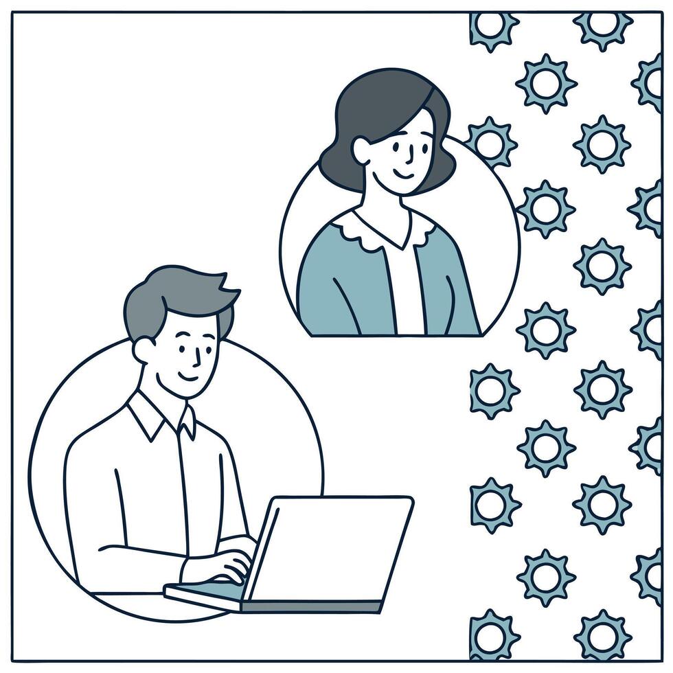 Portrait of team members using neural interface devices for seamless collaboration copy space on right concept as A portrait of team members using neural interface devices for seam Clean Pro vector