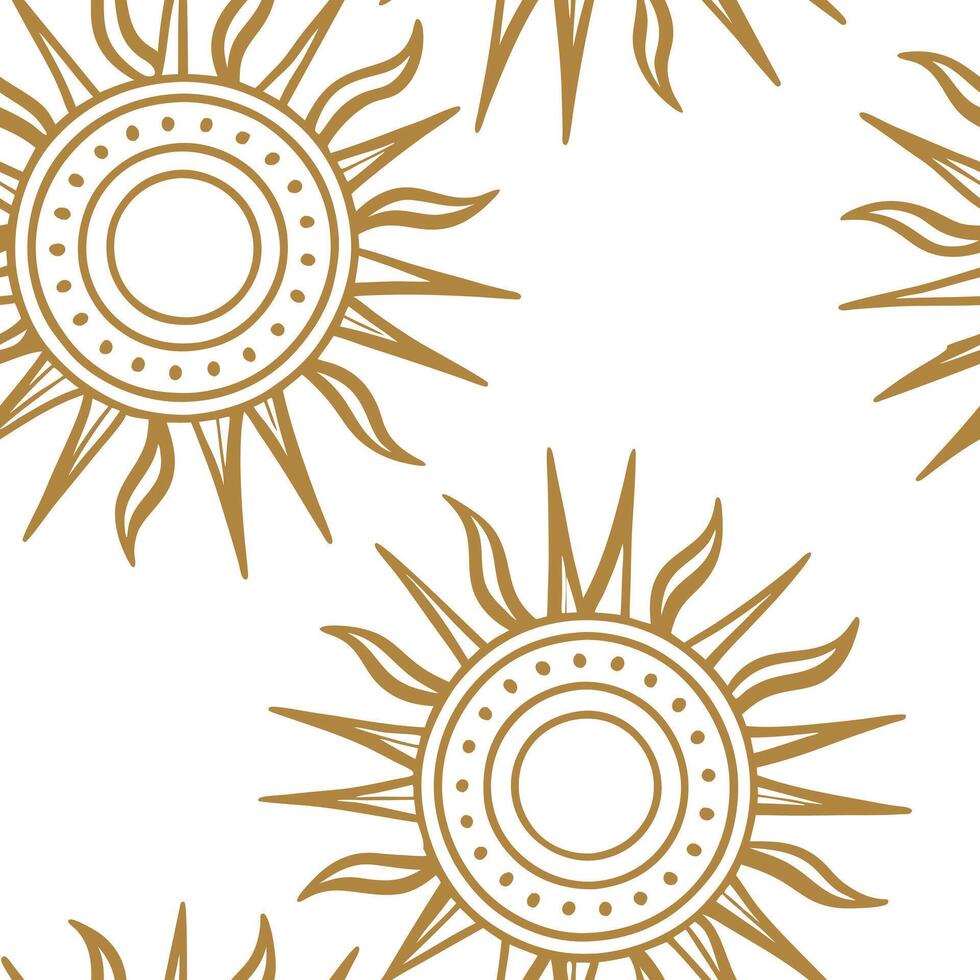 Radiant summer sun seamless tile pattern with golden rays and sunset hues for peaceful sunlit spaces concept as Golden rays and sunset hues arranged seamlessly to bring a peaceful Clean Pro 2 vector