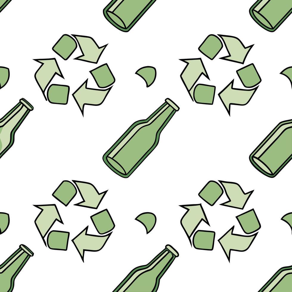 Recycled Glass Elements concept as A seamless design featuring recycled glass elements symbolizing sustainability for New Year 2026 The camera captures the textures and col Clean Pro vector