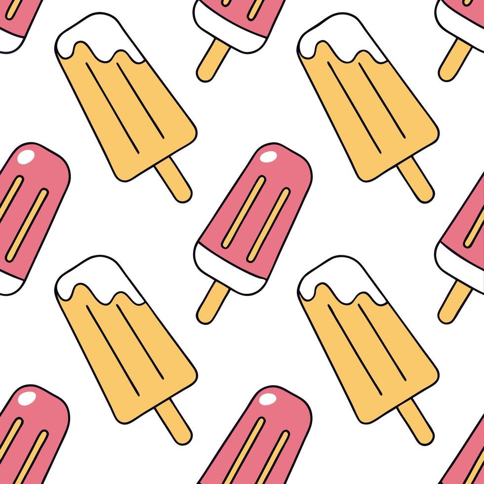 Refreshing popsicle seamless tile pattern with bright juicy colors and cool summer energy concept as Colorful melting popsicles form a seamless tile pattern full of refreshing cool Clean Pro vector
