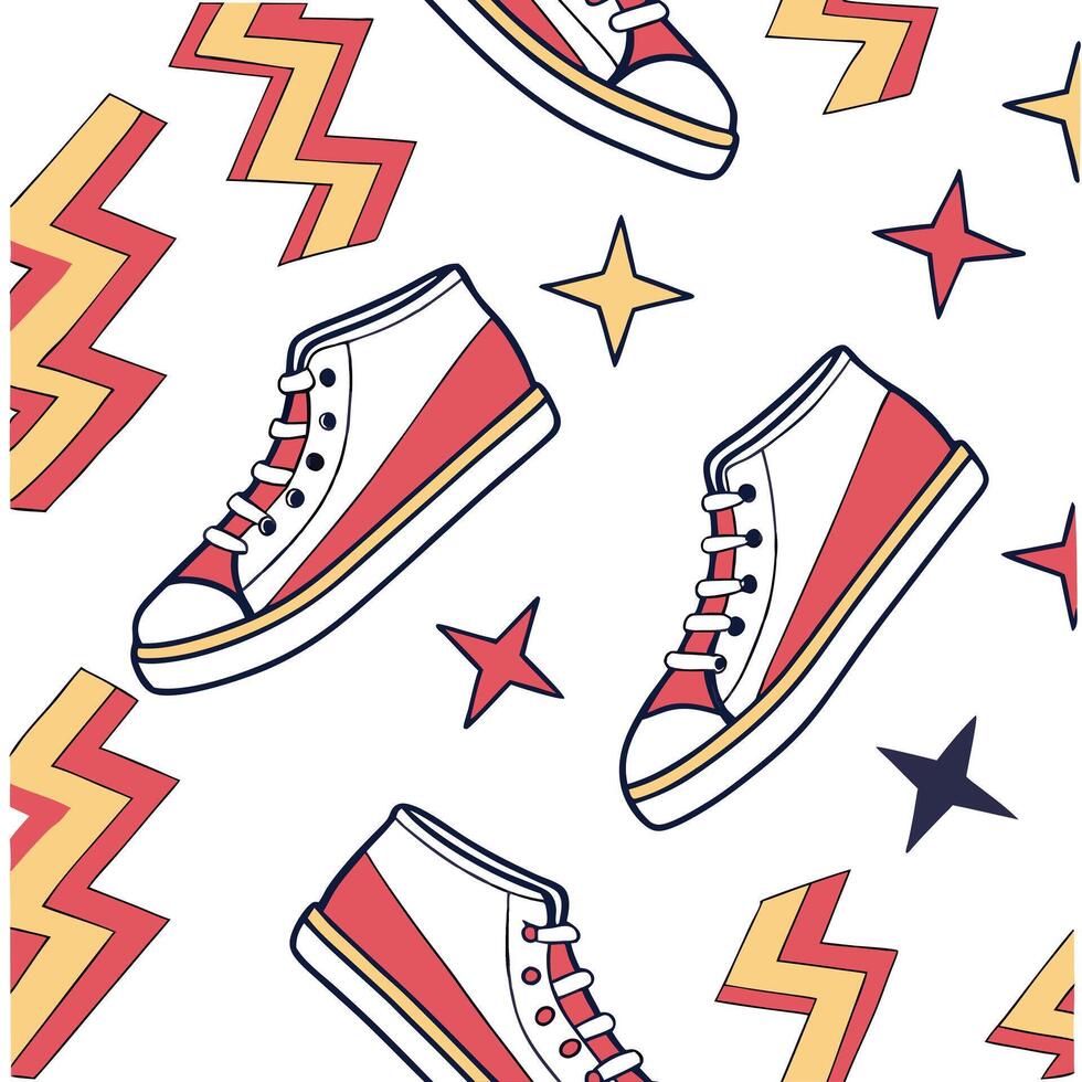 Retro geometric seamless pattern with bold shapes for dynamic spaces concept as Bold geometric shapes in a retro inspired seamless pattern creating dynamic and vibrant spaces in P Clean Pro vector