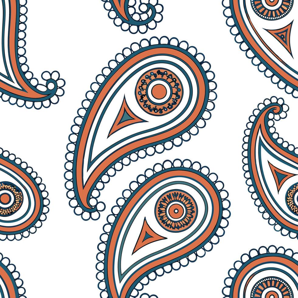 Retro paisley seamless pattern with intricate swirls and rich colors for artistic applications concept as Artistic retro paisley pattern with intricate swirls and rich colors ideal Clean Pro vector