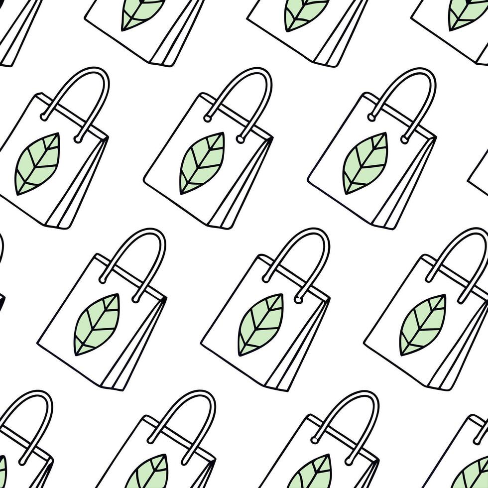 Reusable Bag Patterns Tiles concept as Seamless background tiles patterned with various designs of reusable bags promoting zero waste shopping habits in Photo Stock Concept Clean Pro vector