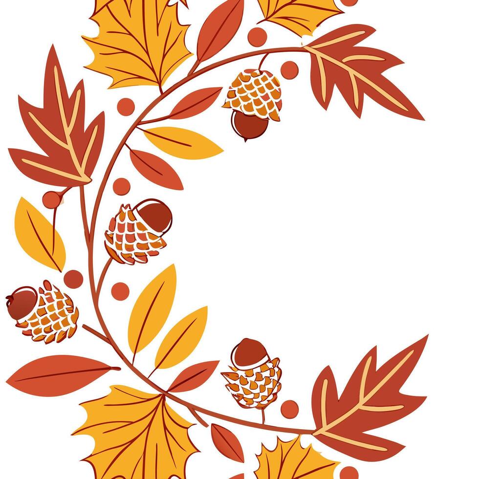 Rustic autumn wreath seamless tile pattern with colorful leaves and seasonal accents concept as Colorful autumn leaves and seasonal accents create a rustic autumn wreath seamless t Clean Pro vector
