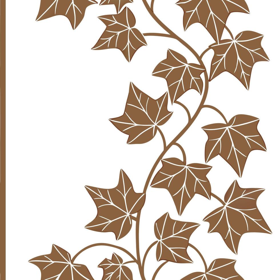 Rustic ivy seamless tile pattern with dried ivy motifs and earthy brown tones ideal for country style kitchens concept as Dried ivy motifs and earthy brown tones create rustic ivy Clean Pro vector
