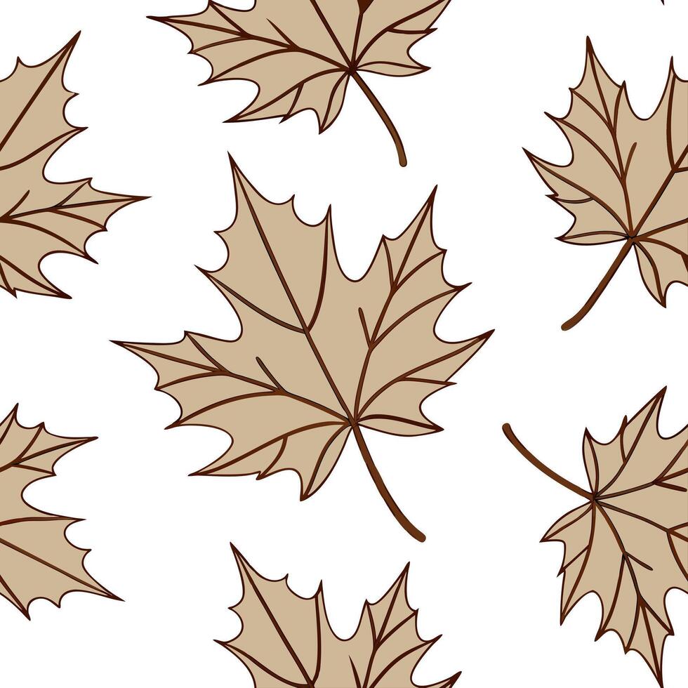 Rustic maple leaves seamless pattern with earthy tones and natural textures on white background concept as Earth toned rustic maple leaves with natural textures creating a warm sea Clean Pro vector