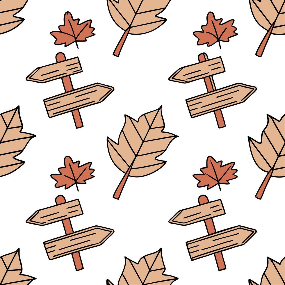 Rustic wooden signs seamless tile pattern with autumn quotes and warm tones concept as Rustic wooden signs with autumn quotes and warm tones create a cozy seamless tile pattern for Clean Pro vector