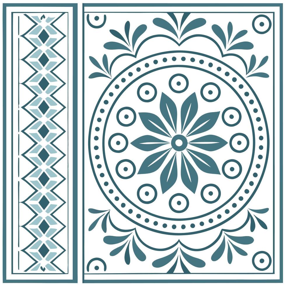 Scandinavian folk patterns and motifs seamless tile pattern with cool tones and traditional designs for minimalist decor concept as Cool toned folk motifs and traditional Scandinav Clean Pro vector