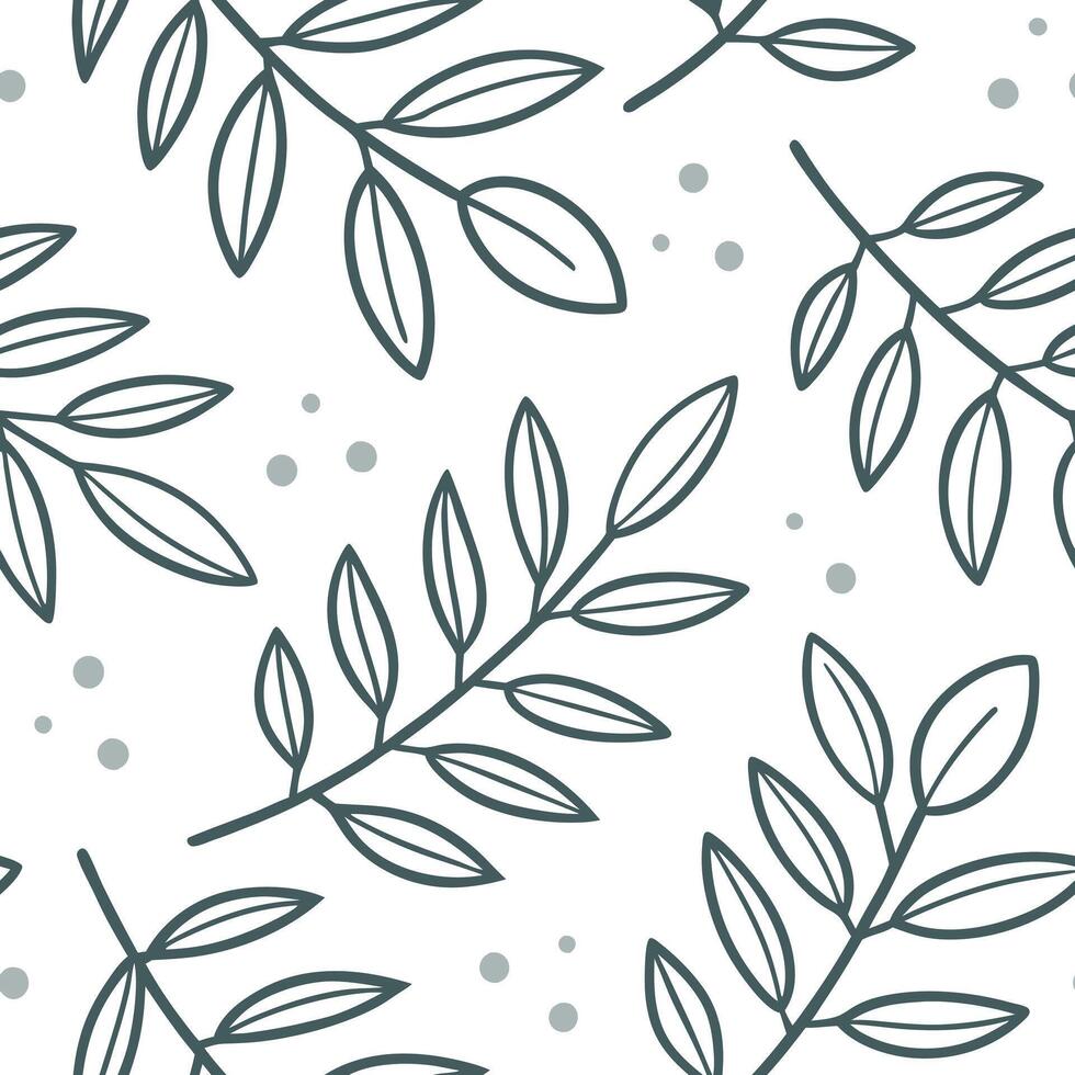 Scandinavian leaf repeat seamless tile pattern with soft color palette and simple leaf illustrations for minimalist homes concept as Simple leaf illustrations on soft color palette Clean Pro vector