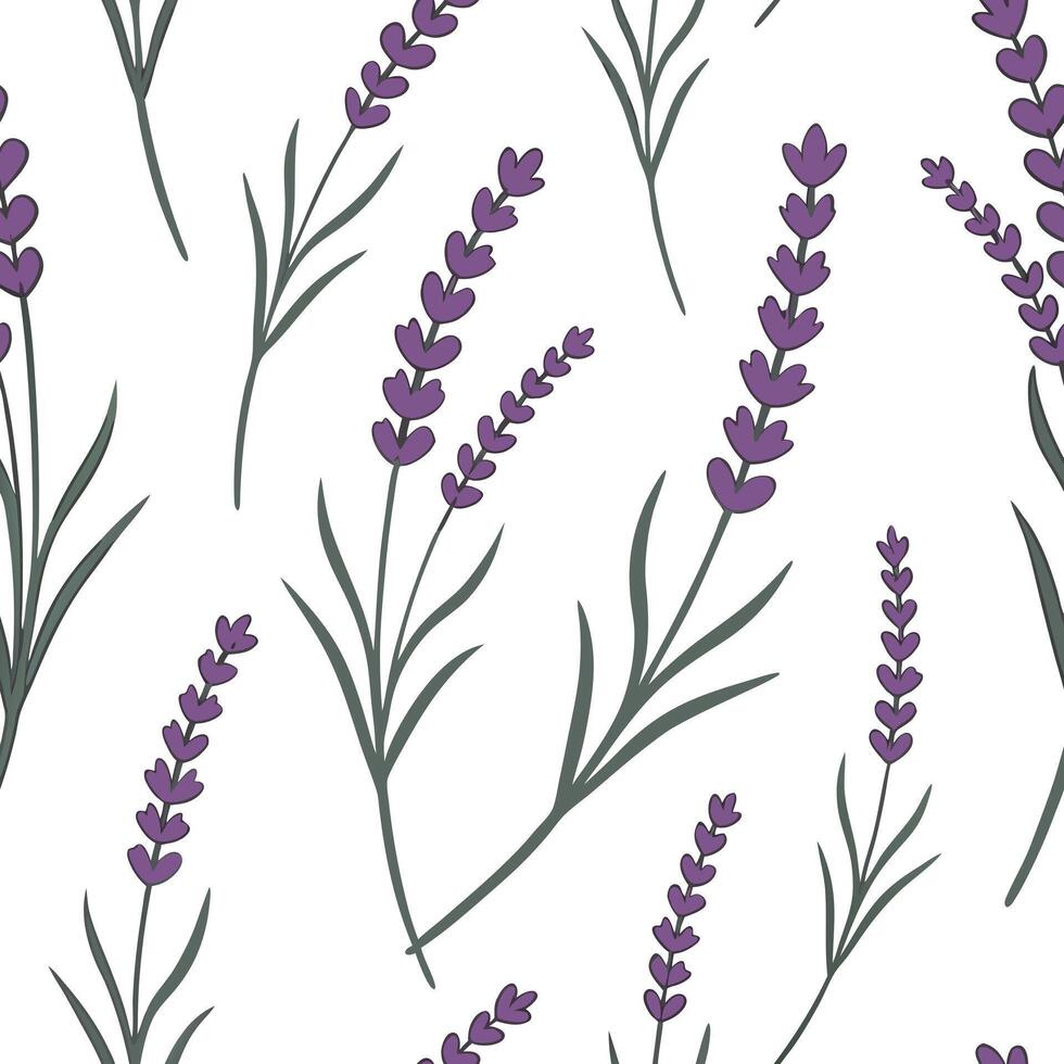 Soft lavender heather seamless pattern serene isolated white background perfect for bedroom textiles branding packaging concept as Soft lavender heather seamless pattern on a seren Clean Pro vector