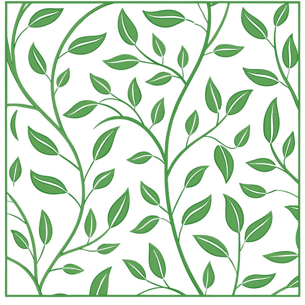 Soft green sprouts seamless tile pattern with delicate leaves representing natures rebirth and growth concept as Delicate soft green sprouts and leaves create a seamless tile patte Clean Pro vector