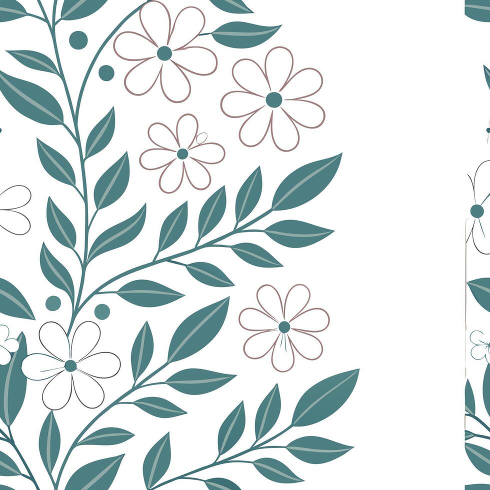 Soft pastel seamless tile pattern with delicate flowers and leafy accents for a calming garden look concept as Delicate flowers and leafy accents arranged seamlessly in soft pastel Clean Pro vector