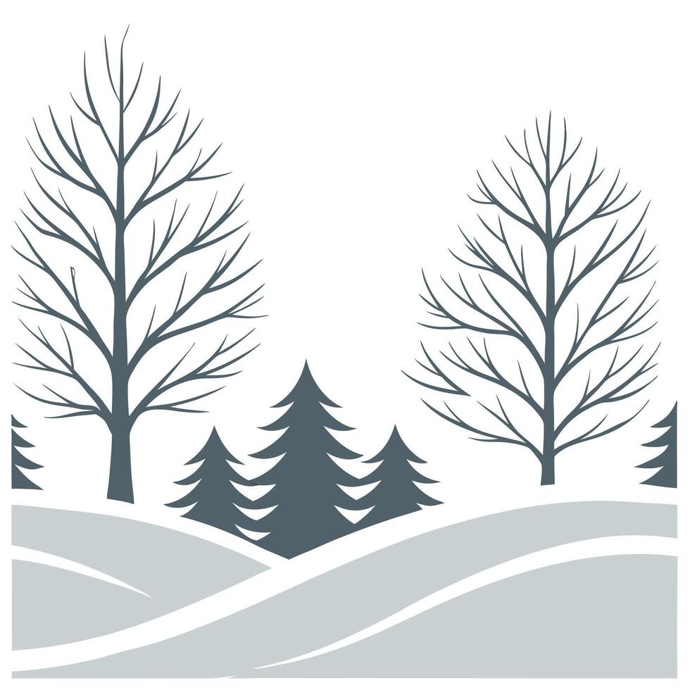 Soft winter seamless pattern with snow covered trees snowdrifts and gentle snowflakes for a peaceful winter scene concept as Peaceful winter pattern with snow covered trees and gen Clean Pro vector