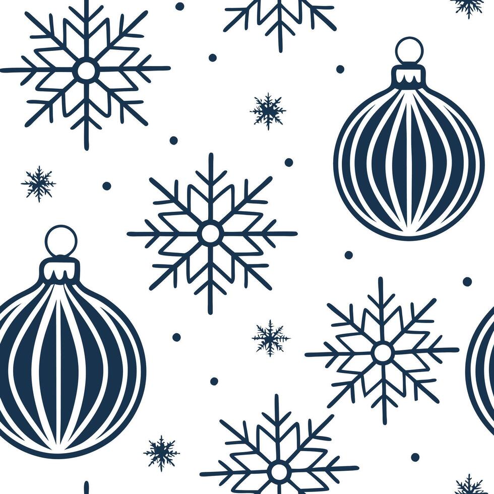 Sparkling Christmas ornaments and snowflakes seamless tile pattern with festive shimmer concept as Festive shimmer with sparkling Christmas ornaments and snowflakes create seamless Clean Pro vector