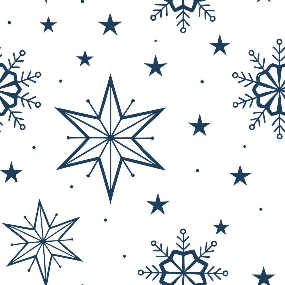 Sparkling Christmas stars and snowflakes seamless tile pattern with luminous winter accents concept as Luminous winter accents with sparkling Christmas stars and snowflakes create Clean Pro vector