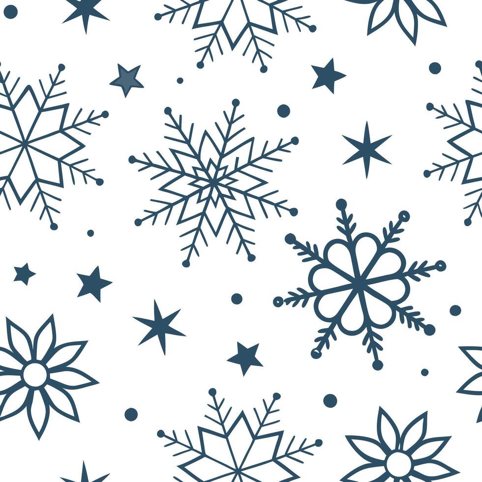 Sparkling snowflake and star seamless tile pattern with glittery accents and icy textures concept as Sparkling snowflakes and stars with glittery accents create an icy seamless til Clean Pro vector
