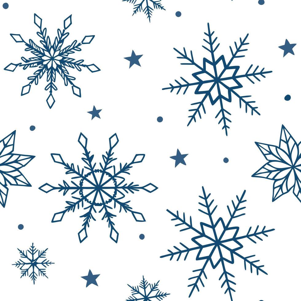 Sparkling snowflakes and icy crystals seamless tile pattern with cool blue tones concept as Sparkling snowflakes and icy crystals create a seamless tile pattern with cool blue tone Clean Pro vector