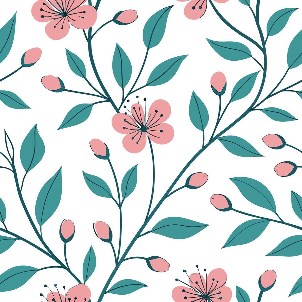 Spring floral seamless pattern with soft petals and light pastels for a gentle soothing design concept as Gentle spring floral pattern featuring soft petals and light pastel colors Clean Pro vector