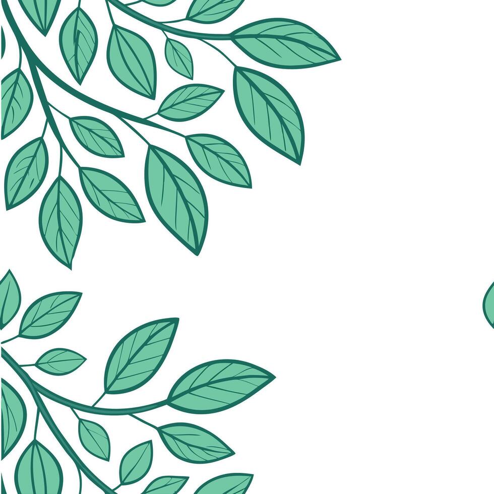 Spring nature seamless pattern with gentle rain droplets on leaves and soft green hues for serene designs concept as Seamless pattern with soft green leaves and gentle rain droplet Clean Pro vector