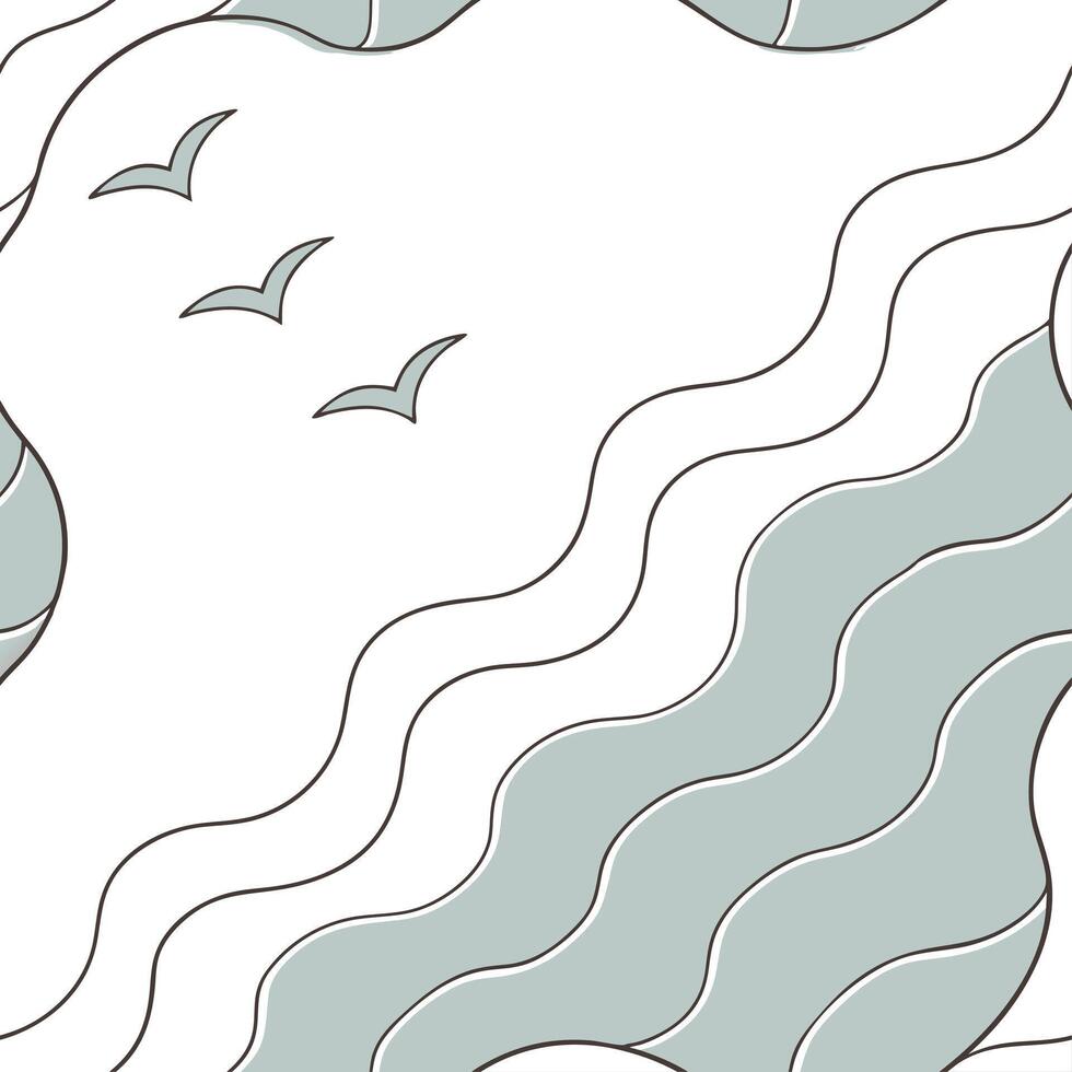 Subtle summer waves seamless pattern with soft undulating lines and muted tones for a peaceful coastal effect concept as Peaceful coastal waves pattern with soft undulating lines a Clean Pro 2 vector