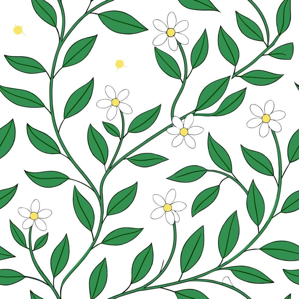 Summer leaves seamless tile pattern with palm fronds and tropical foliage for a lush outdoor feel concept as Palm fronds and tropical leaves arranged seamlessly to create a vibrant Clean Pro vector