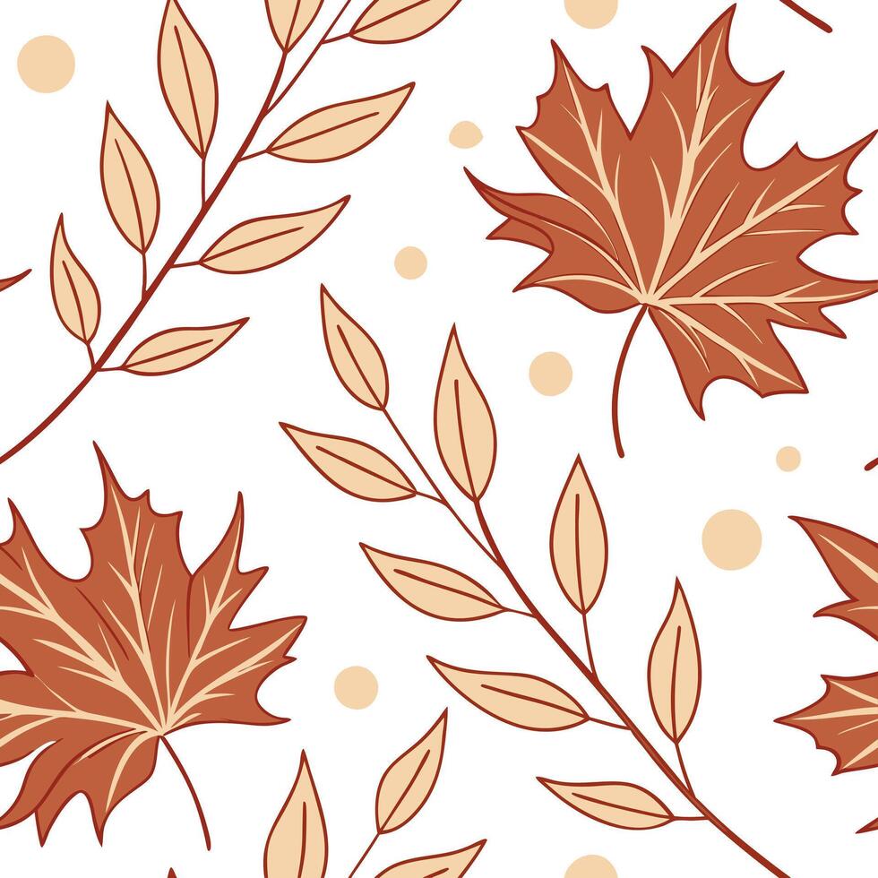 Thanksgiving leaves seamless pattern with rich autumn colors of red orange and yellow for a warm harvest inspired look concept as Warm Thanksgiving pattern with red orange and yell Clean Pro 7 vector