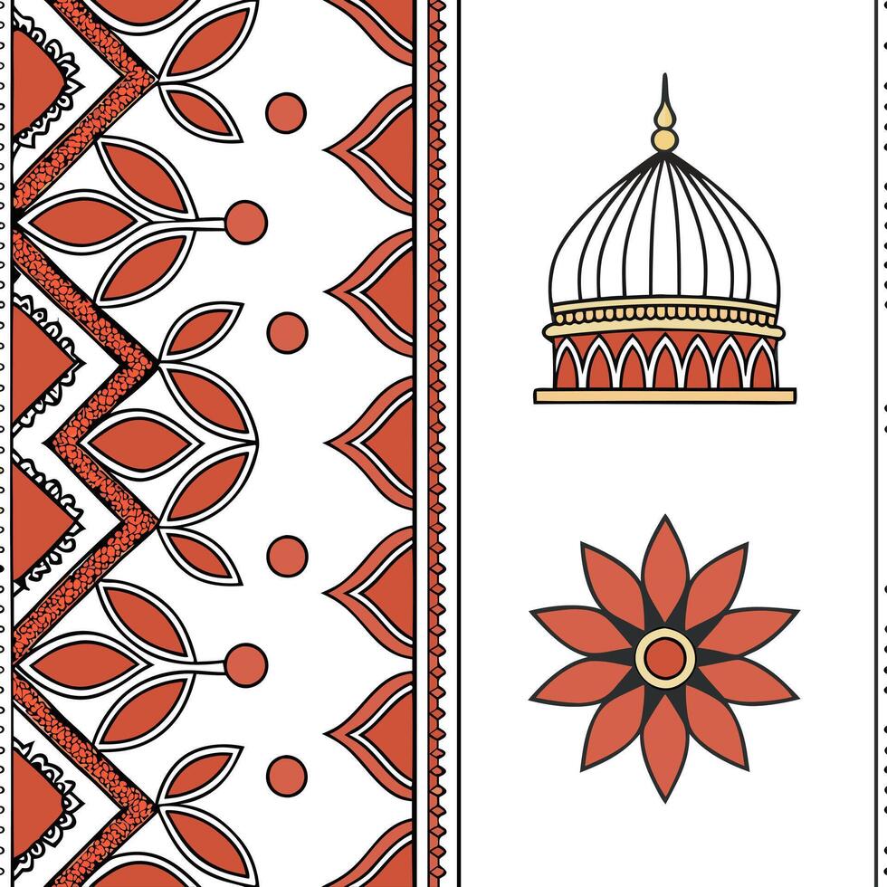 Traditional embroidery and textile motifs seamless tile pattern with rich textures concept as Rich textures highlight traditional embroidery and textile motifs in seamless tile pat Clean Pro 2 vector