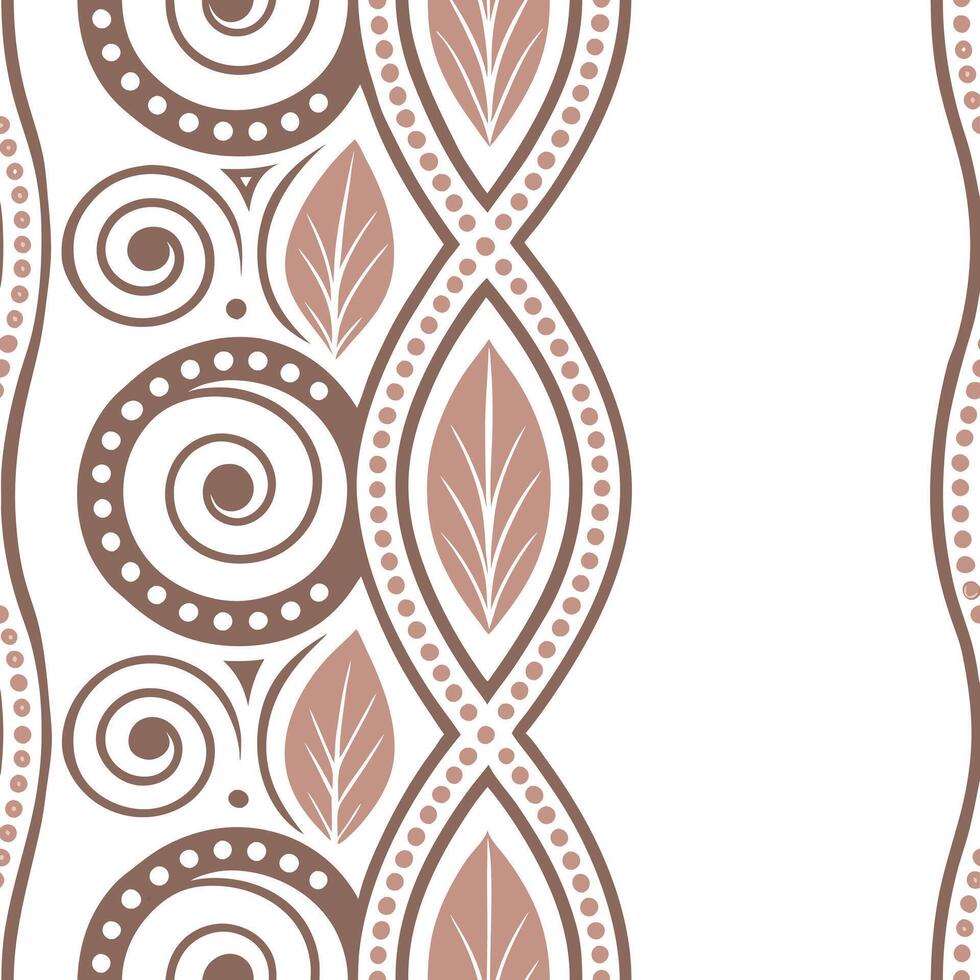 Tribal patterns seamless design with delicate swirls and soft earthy hues for a refined elegant cultural look concept as Delicate tribal patterns with swirls and earthy hues perfec Clean Pro vector