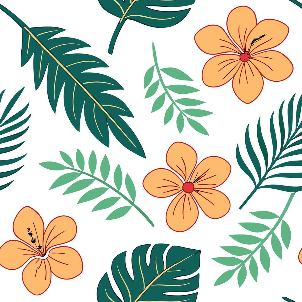 Tropical buttercup seamless pattern with vibrant colors and exotic elements on white concept as Vibrant tropical buttercups with exotic elements forming a lively seamless pattern p Clean Pro vector