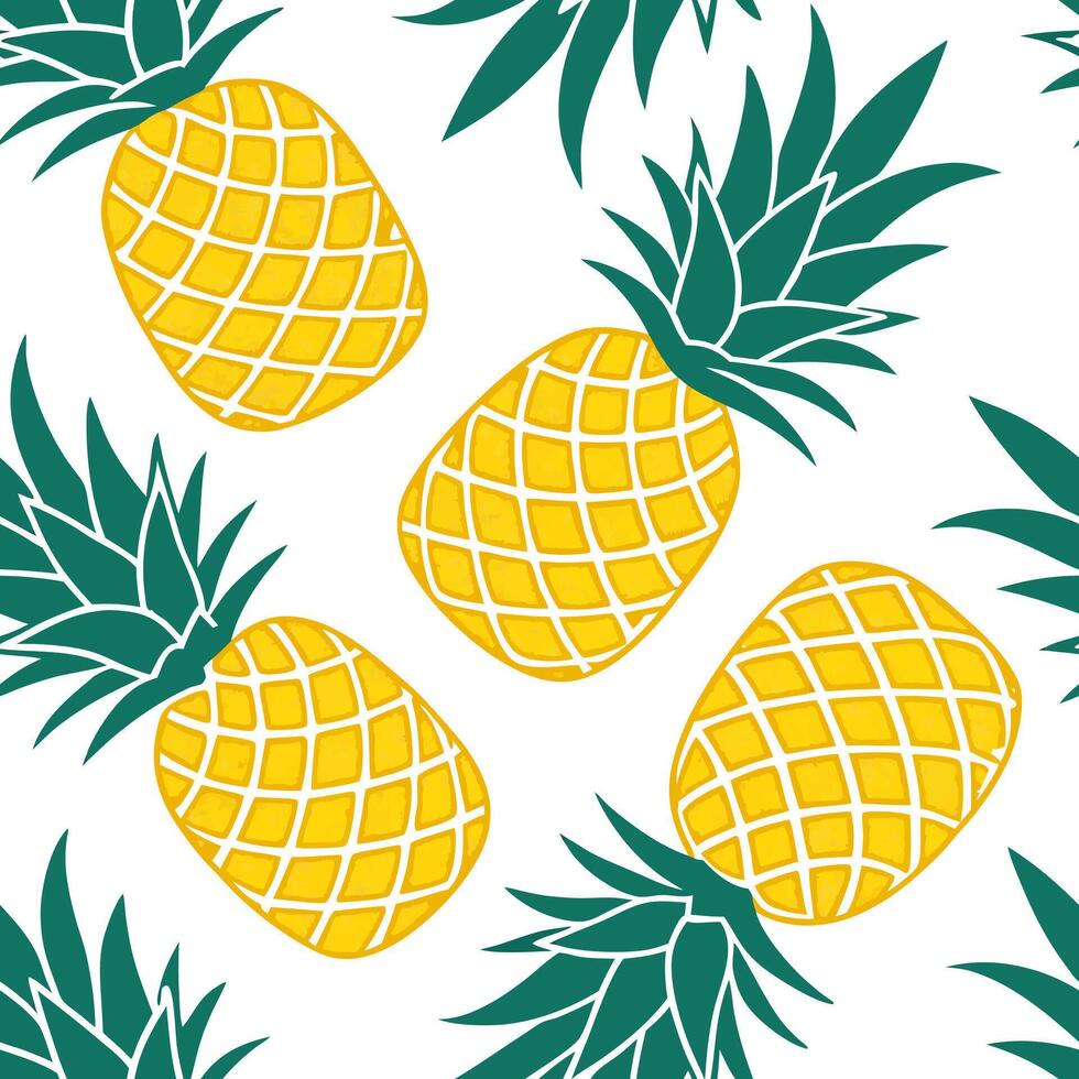 Tropical pineapple seamless tile pattern with vibrant yellow and green hues for a lively beach feel concept as Pineapples with vibrant yellow and green hues create a tropical seaml Clean Pro vector