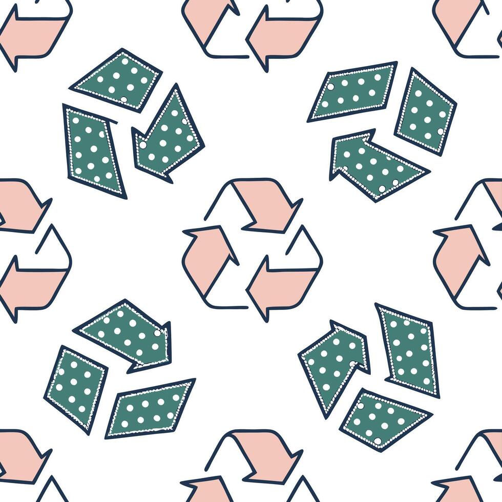 Upcycled Fabric Elements concept as A seamless design showcasing elements made from upcycled fabric scraps in various colors and patterns representing a Zero Waste New Year Clean Pro vector