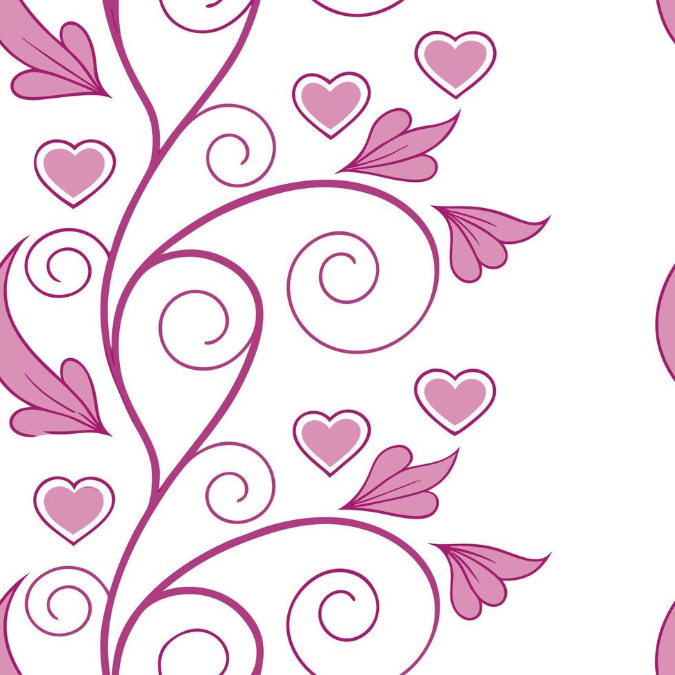Valentine hearts and cupids seamless tile pattern with playful elements and bright pink tones for cheerful decor concept as Playful hearts and cupids with bright pink tones arrange Clean Pro 3 vector
