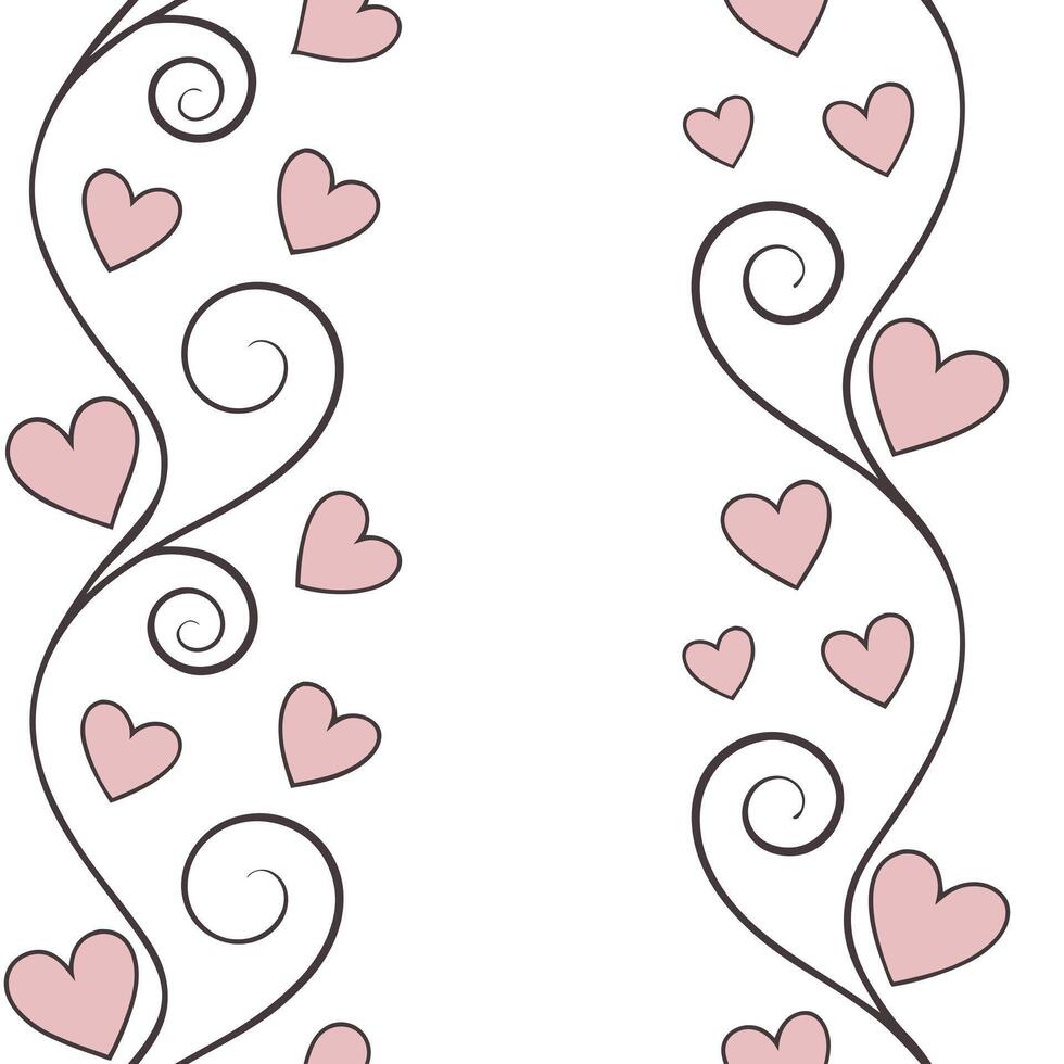 Valentine hearts and love letters seamless tile pattern with romantic scripts and pastel hues for elegant decor concept as Romantic script love letters and pastel hearts arranged s Clean Pro 4 vector