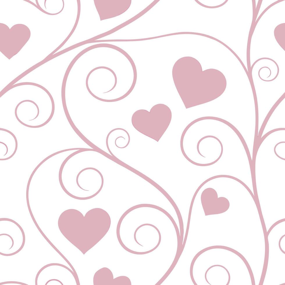 Valentine hearts and love letters seamless tile pattern with romantic scripts and pastel hues for elegant decor concept as Romantic script love letters and pastel hearts arranged s Clean Pro vector