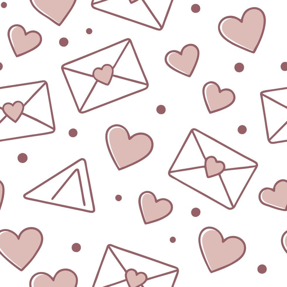 Valentine hearts and love letters seamless tile pattern with romantic scripts and pastel hues for elegant decor concept as Romantic script love letters and pastel hearts arranged s Clean Pro 2 vector