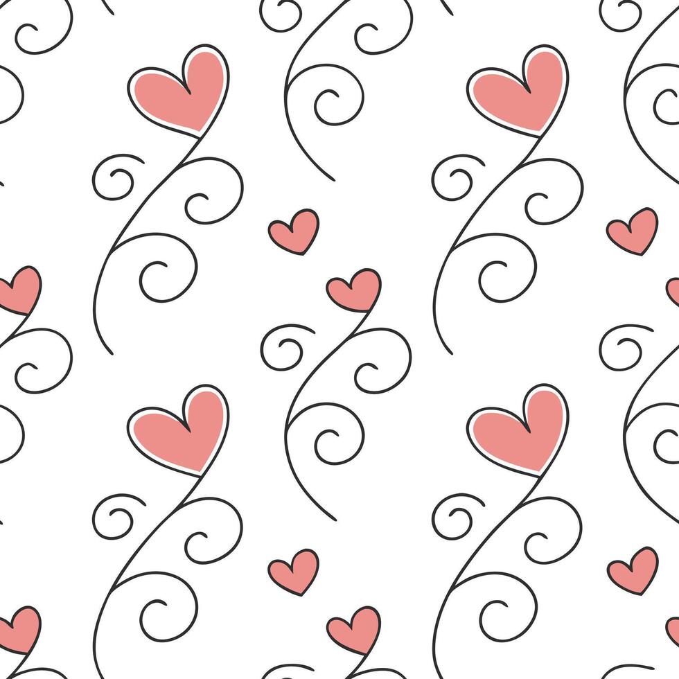 Valentine hearts and love quotes seamless tile pattern with elegant scripts and romantic hues for sentimental decor concept as Elegant script love quotes and romantic hearts arrang Clean Pro vector