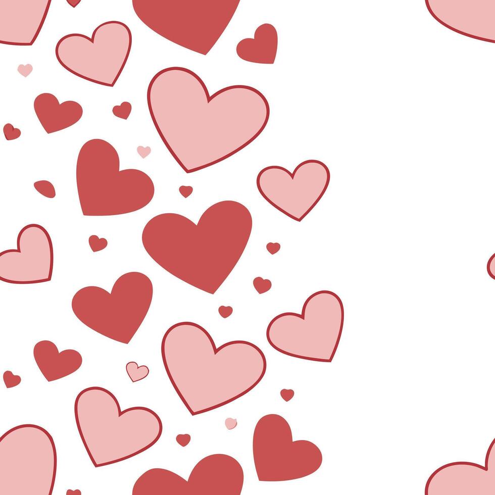 Valentine hearts seamless tile pattern with romantic red and pink hues for love themed home decor concept as Romantic red and pink hearts arranged seamlessly to create love themed Clean Pro 2 vector