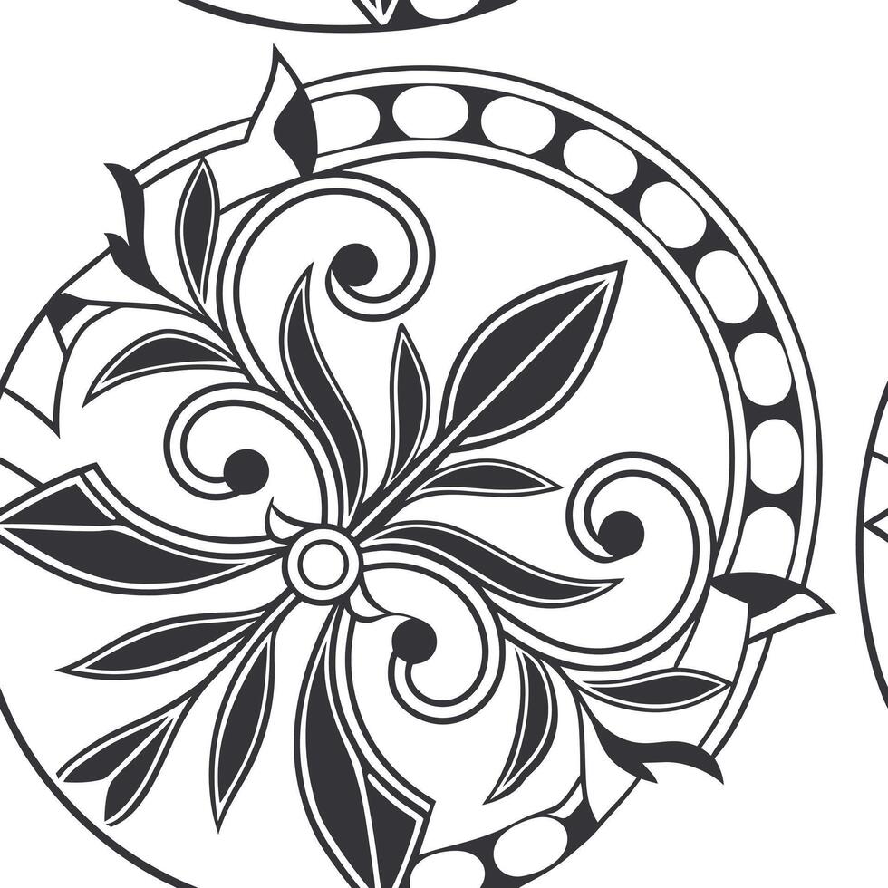 Vintage medallion seamless tile pattern ornate details isolated white background perfect for classic home decor concept as Creating seamless tile pattern featuring vintage medallio Clean Pro vector