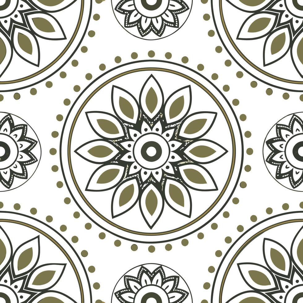 Vintage medallion seamless tile pattern ornate details isolated white background perfect for classic home decor concept as Creating seamless tile pattern featuring vintage medallio Clean Pro 12 vector