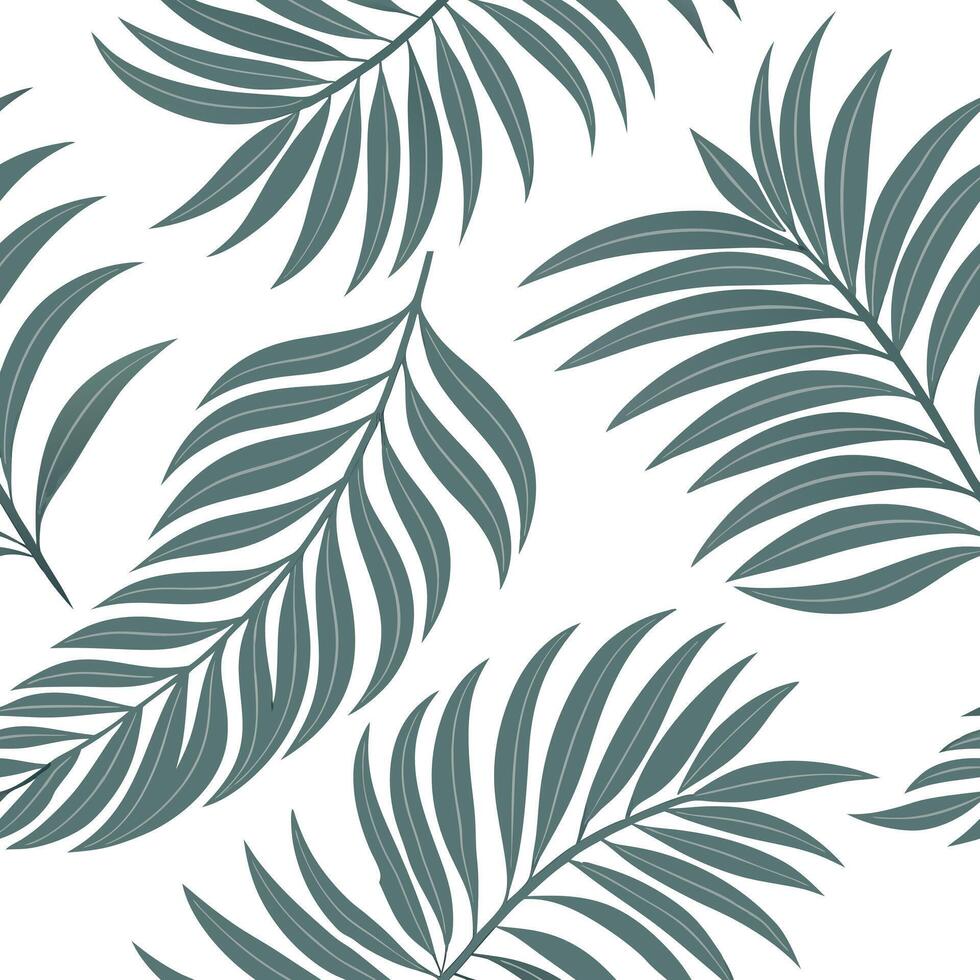Vintage palm leaf seamless tile pattern with antique green palms and muted tones perfect for classic living rooms concept as Antique green palm leaves and muted tones create vintag Clean Pro vector