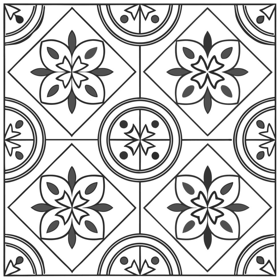 Vintage mosaic seamless pattern with intricate tile arrangements for decorative walls concept as Detailed vintage mosaic tiles seamlessly arranged in complex patterns perfect for d Clean Pro vector