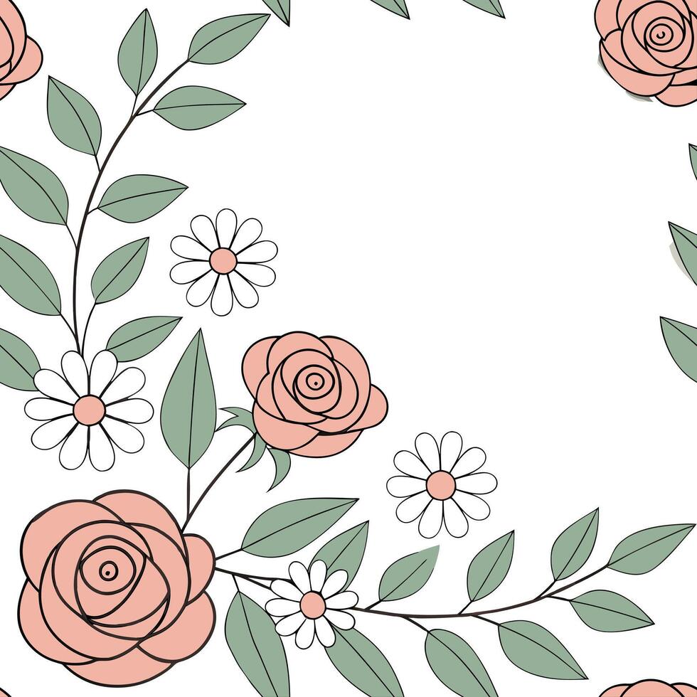Vintage spring pastel seamless tile pattern with soft roses and daisies for charming floral decor concept as Vintage inspired soft roses and daisies in pastel tones arranged seamle Clean Pro 2 vector
