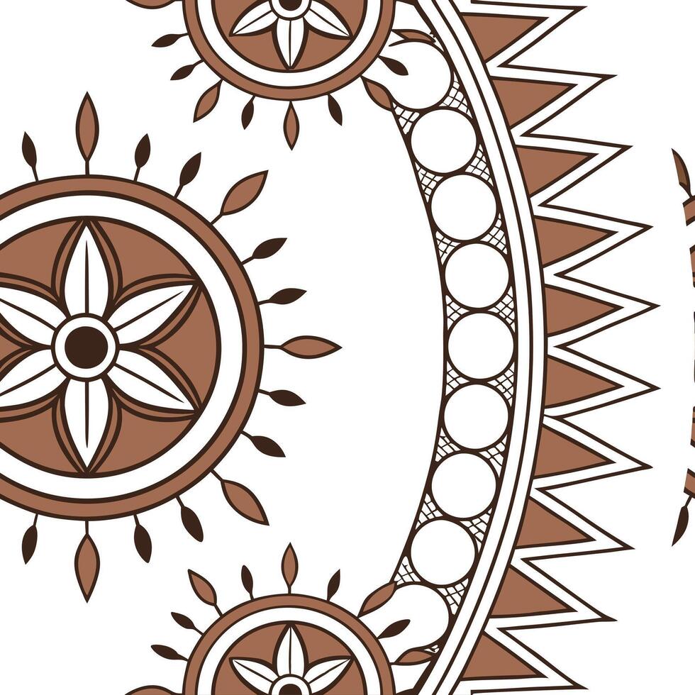 Vintage tribal seamless pattern with traditional motifs and earthy tones for cultural designs concept as Traditional vintage tribal pattern featuring classic motifs and earthy tone Clean Pro vector