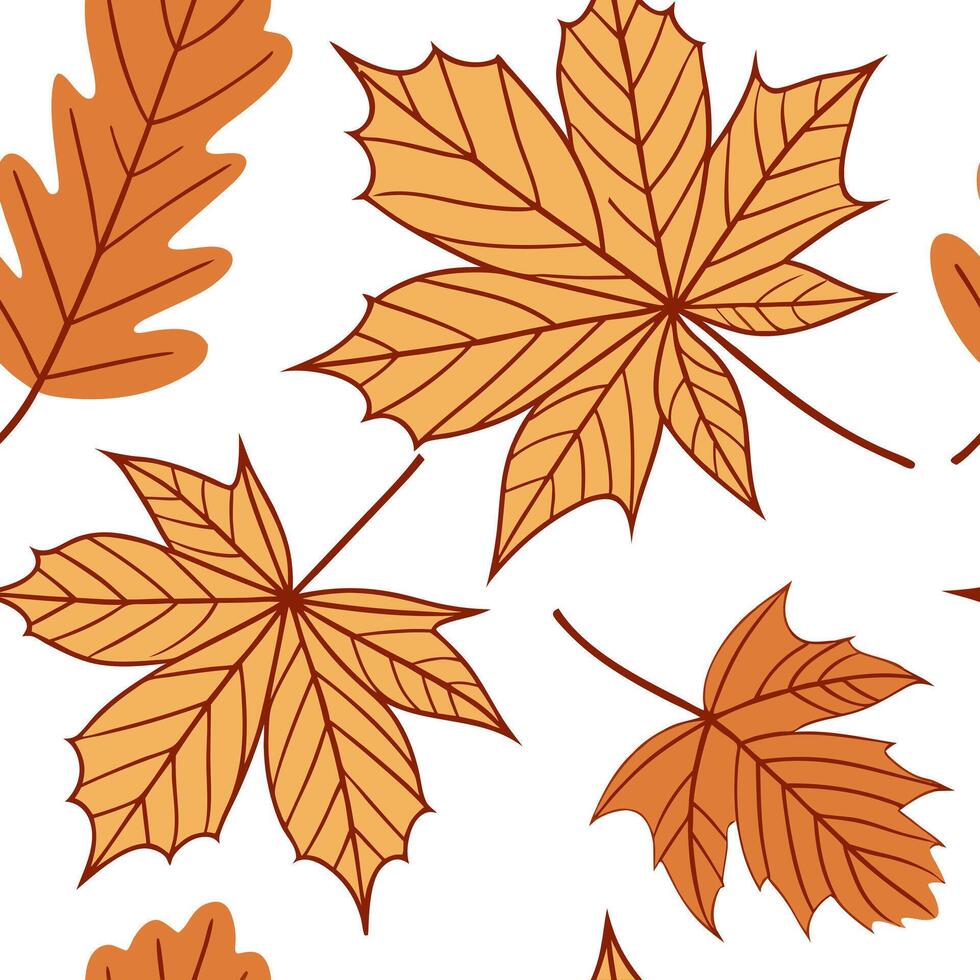 Warm autumn leaves seamless tile pattern with maple and chestnut leaves for cozy fall spaces concept as Maple and chestnut leaves arranged seamlessly in warm tones for creating coz Clean Pro vector